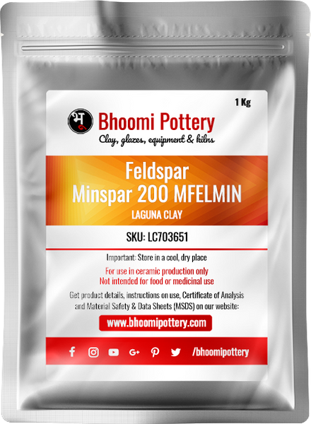Laguna Clay Feldspar Minspar 200 Soda MFELMIN 1 Kg for sale in India - Bhoomi Pottery