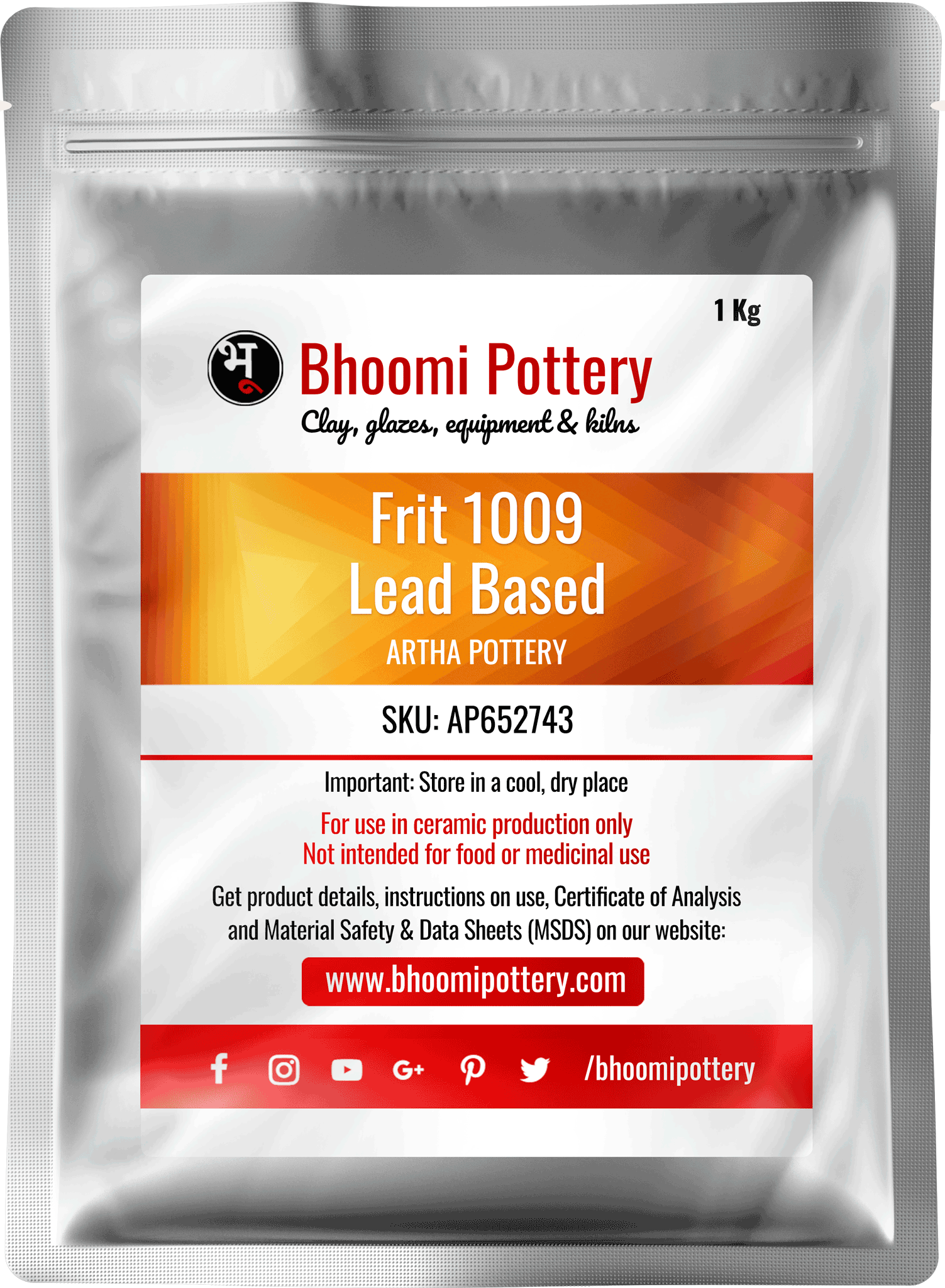 Artha Pottery Frit 1009 Lead Based 1 Kg for sale in India - Bhoomi Pottery