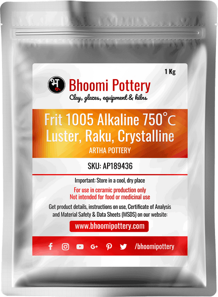 Artha Pottery Frit 1005 Alkaline 750C. Luster, Raku, Crystalline 1 kg for sale in India - Bhoomi Pottery