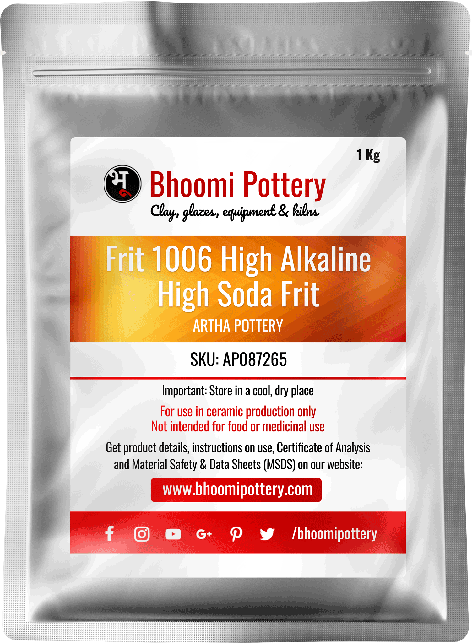 Artha Pottery Frit 1006 High Alkaline. Special Purpose High Soda Frit for sale in India - Bhoomi Pottery