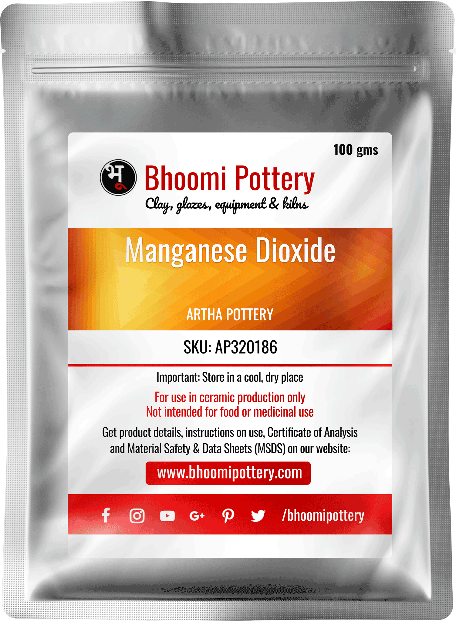 Artha Pottery Manganese Dioxide 1 Kg for sale in India - Bhoomi Pottery
