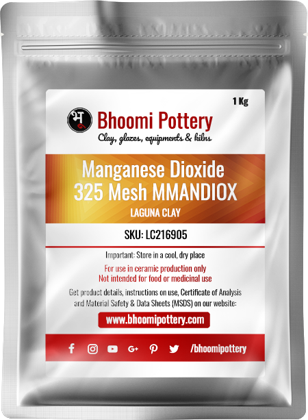 Laguna Clay Manganese Dioxide 325 Mesh MMANDIOX 1 Kg for sale in India - Bhoomi Pottery