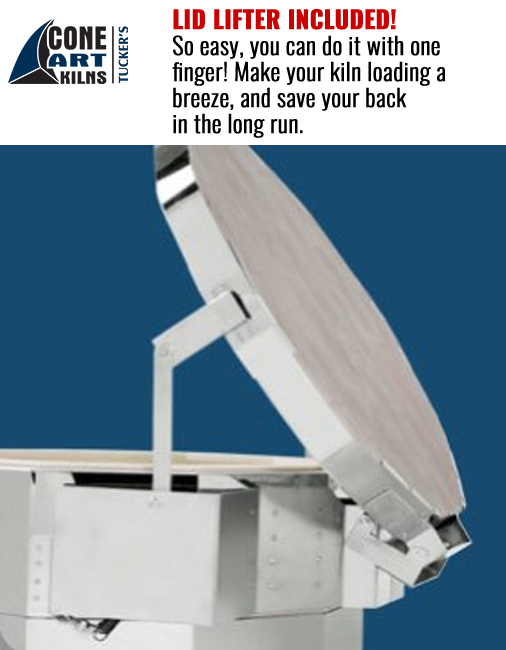 Patented Lid Lifter on Cone Art Kilns sold in India - Bhoomi Pottery