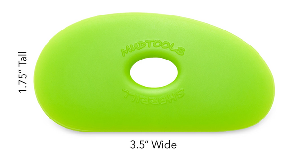 Buy Mud Tools Shape 1 Polymer Rib Green Medium for sale in India - Bhoomi Pottery
